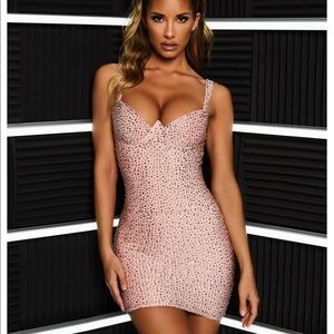 NWT pink rhinestone oh polly dress